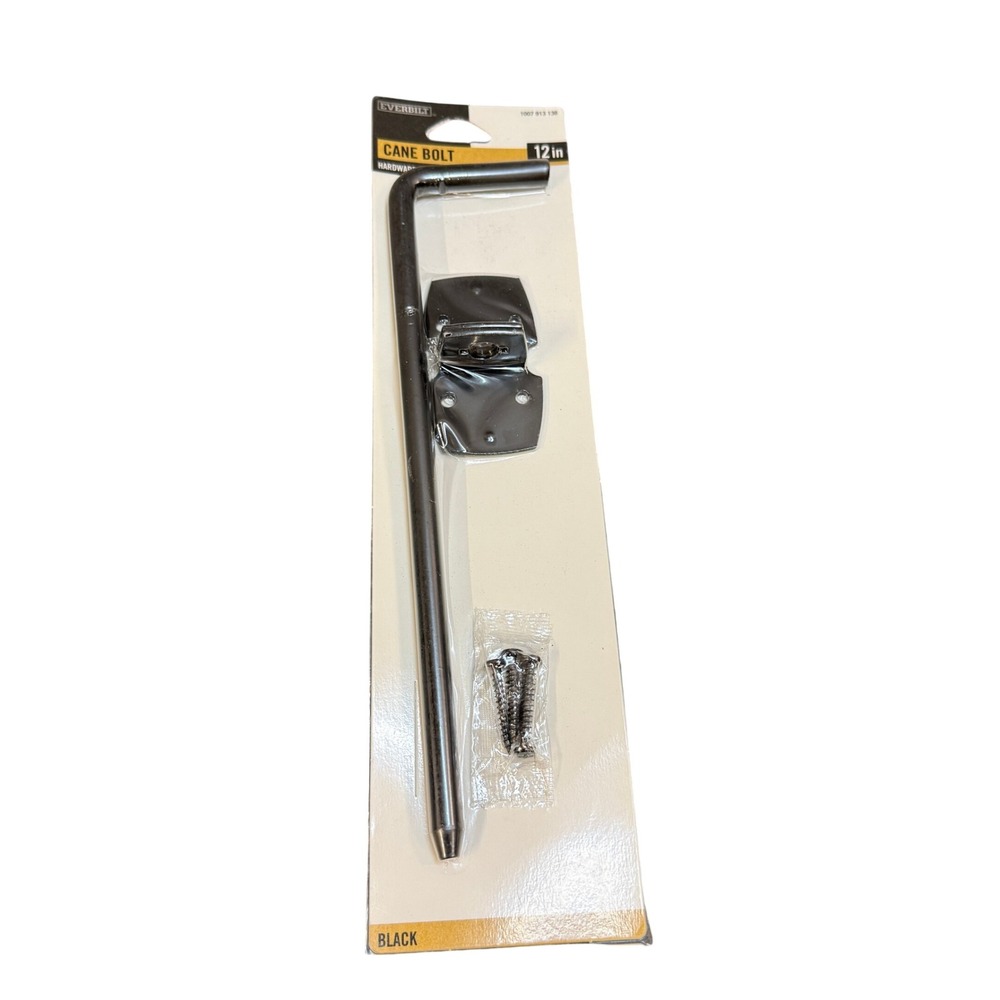Everbilt Cane Bolt 12" Black Works With Wood Vinyl & Composite Hardware Included